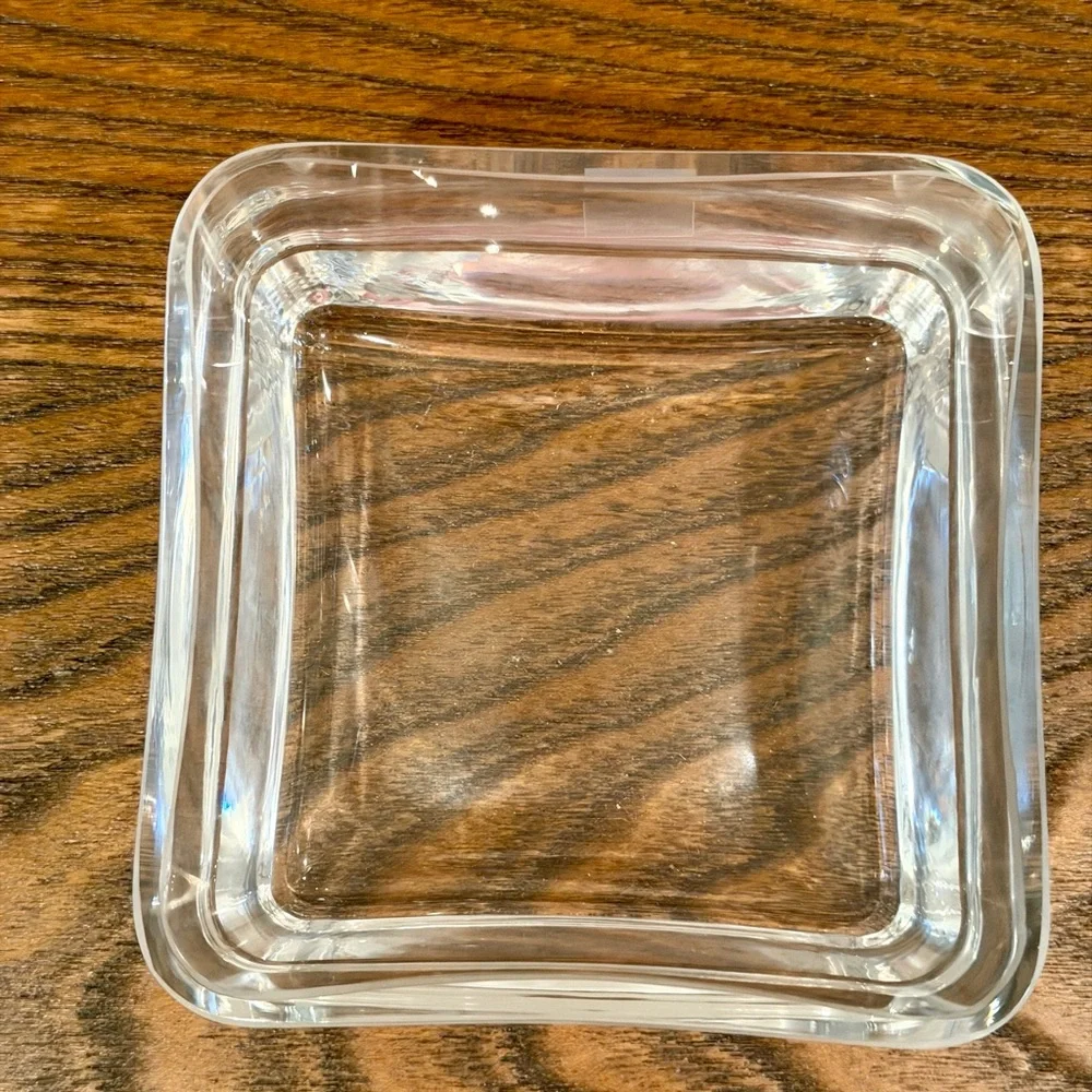 Crate & Barrel Glass Square Bowl